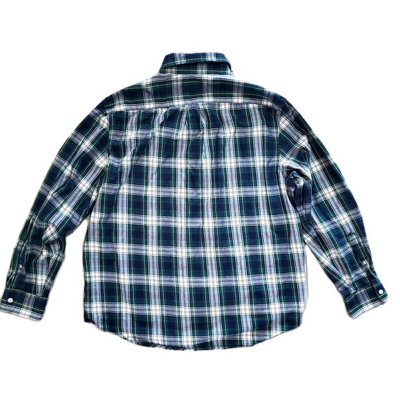 Vineyard Vines Men's Size‎ Large Long Sleeve Green Blue Plaid Whale Shirt - Picture 3 of 9
